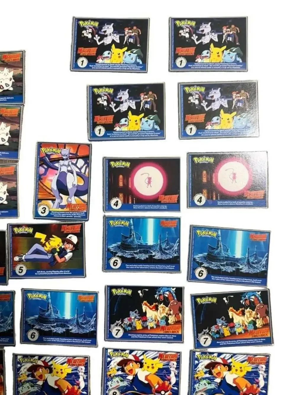 Vintage 1999 Burger King Pokemon The First Movie Trading Cards PokeTrivia Bundle